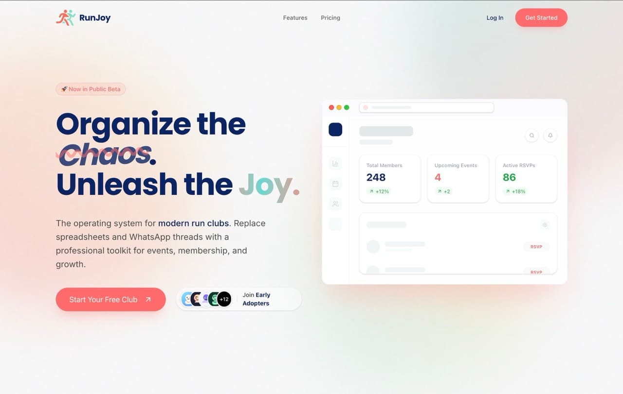 RunJoy.club platform showcase